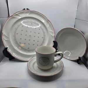 Victoriana by CHD 1988 setting for 3 Dinner Plate, Bowl, Cup, Saucer 90s Cottage